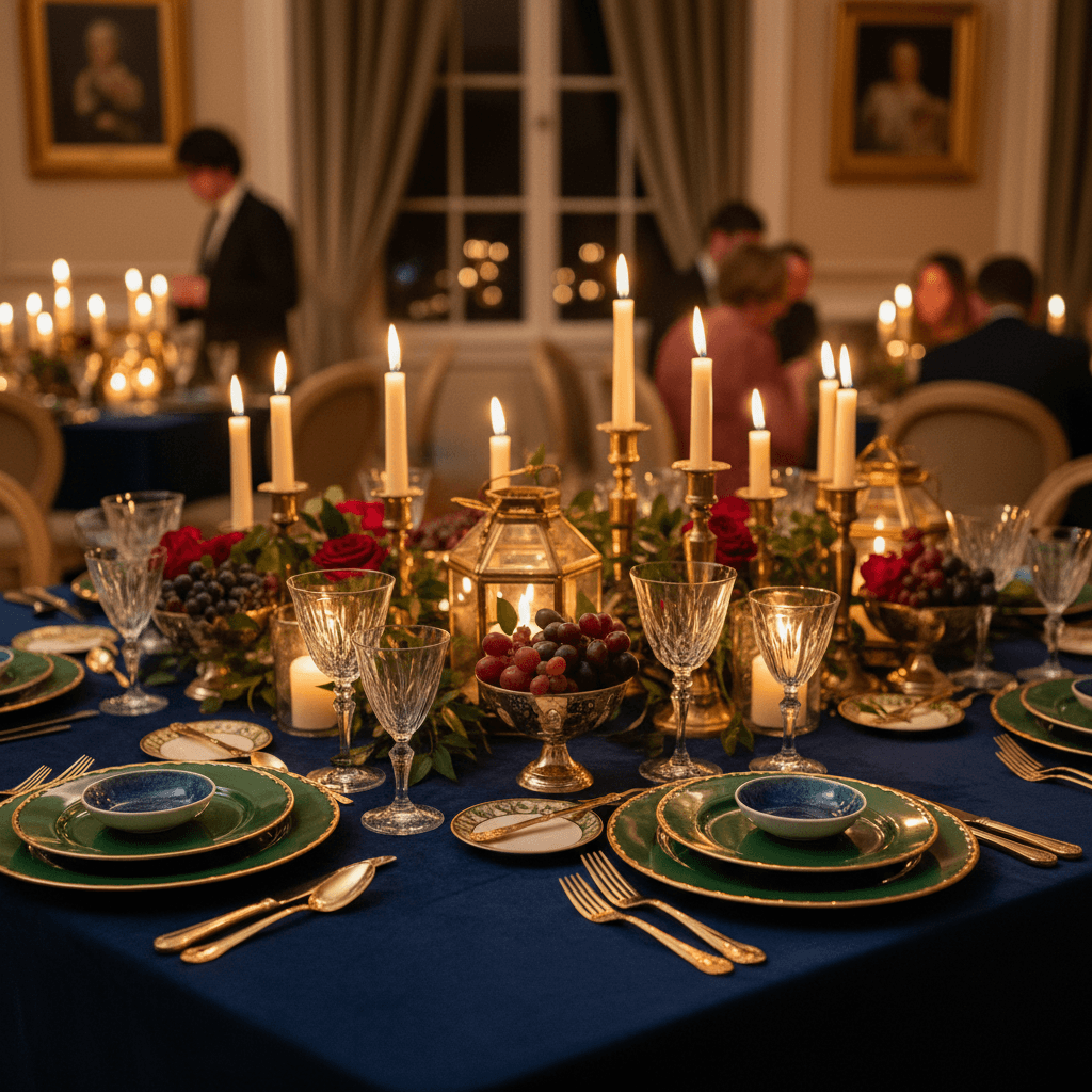 Thoughtfully arranged catered table setting