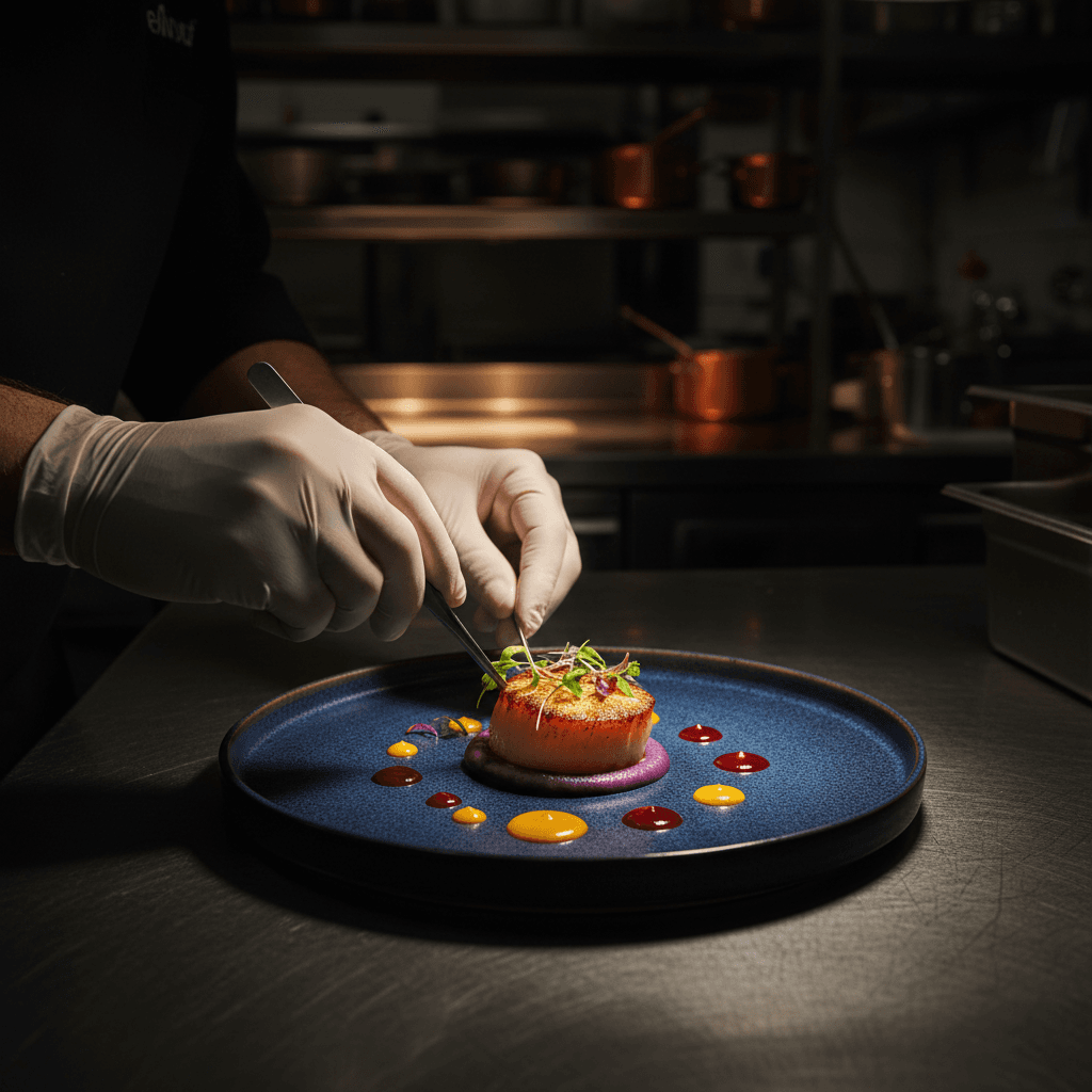 Professional dish plating and presentation