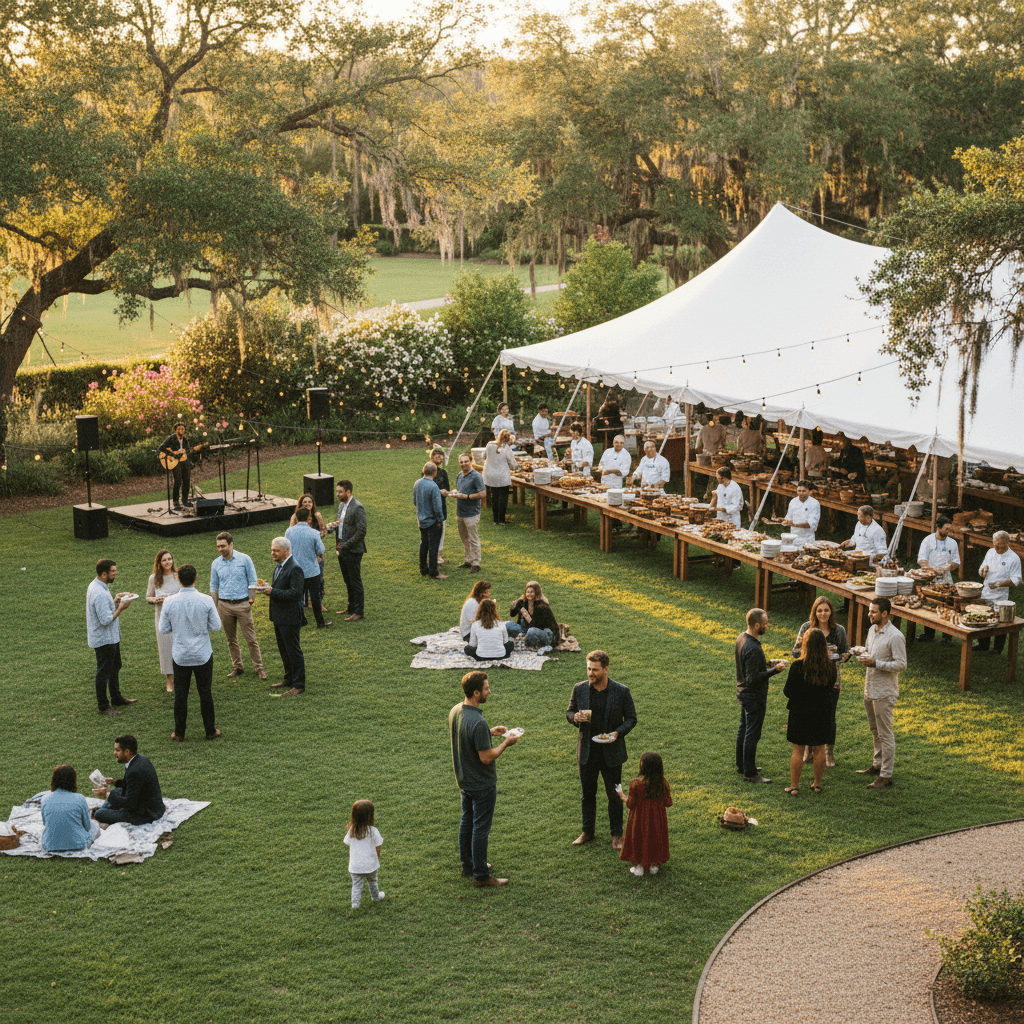 Successful catered outdoor community event