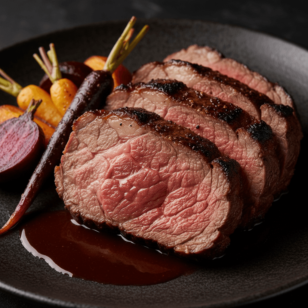 Prime rib with roasted vegetables