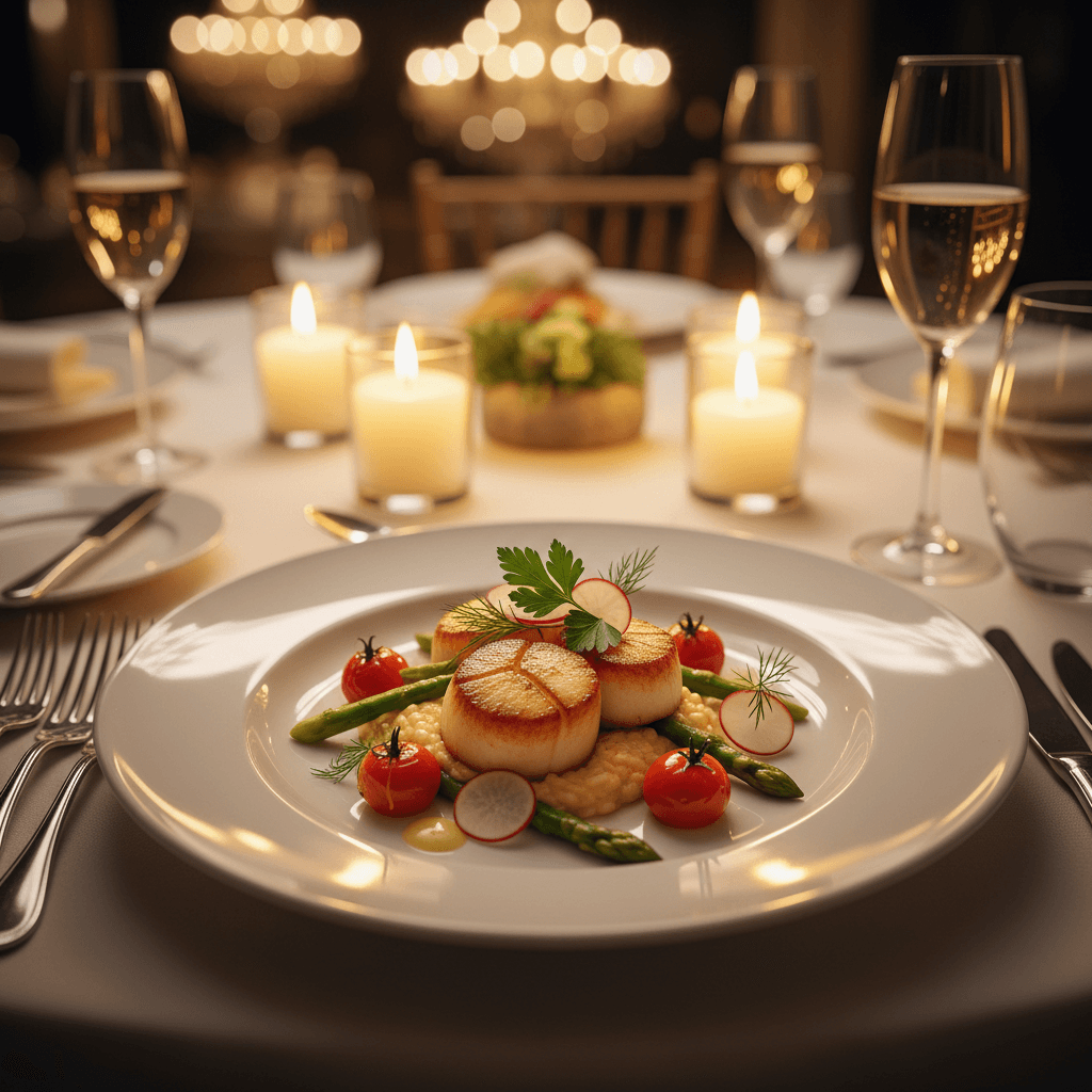 Elegantly plated catering dish for celebration events